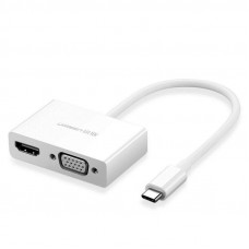 Адаптер Ugreen MM123 USB Type-C - HDMI+VGA, White (30843)