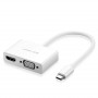 Адаптер Ugreen MM123 USB Type-C - HDMI+VGA, White (30843) (34017-03)