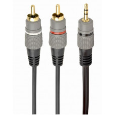 Аудіо-кабель Cablexpert 2хRCA - 3.5 мм (M/M), 1.5 м, чорний (CCA-352-1.5M)