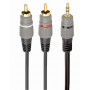 Аудіо-кабель Cablexpert 2хRCA - 3.5 мм (M/M), 1.5 м, чорний (CCA-352-1.5M)