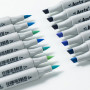Спиртові маркери Arrtx Oros ASM-03BU 24 кольора, сині відтінки (LC302529) (26896-03)