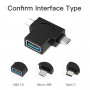 Адаптер Vention USB 3.1 Type-C / USB 3.0 OTG AF / microUSB BM (CDIB0) (23043-03)