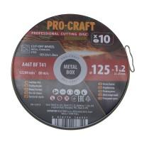 Диск відрізний Procraft CD125x1.2b 125 мм 1,2 мм 22,2 мм 10 шт/уп (PC-012513) 