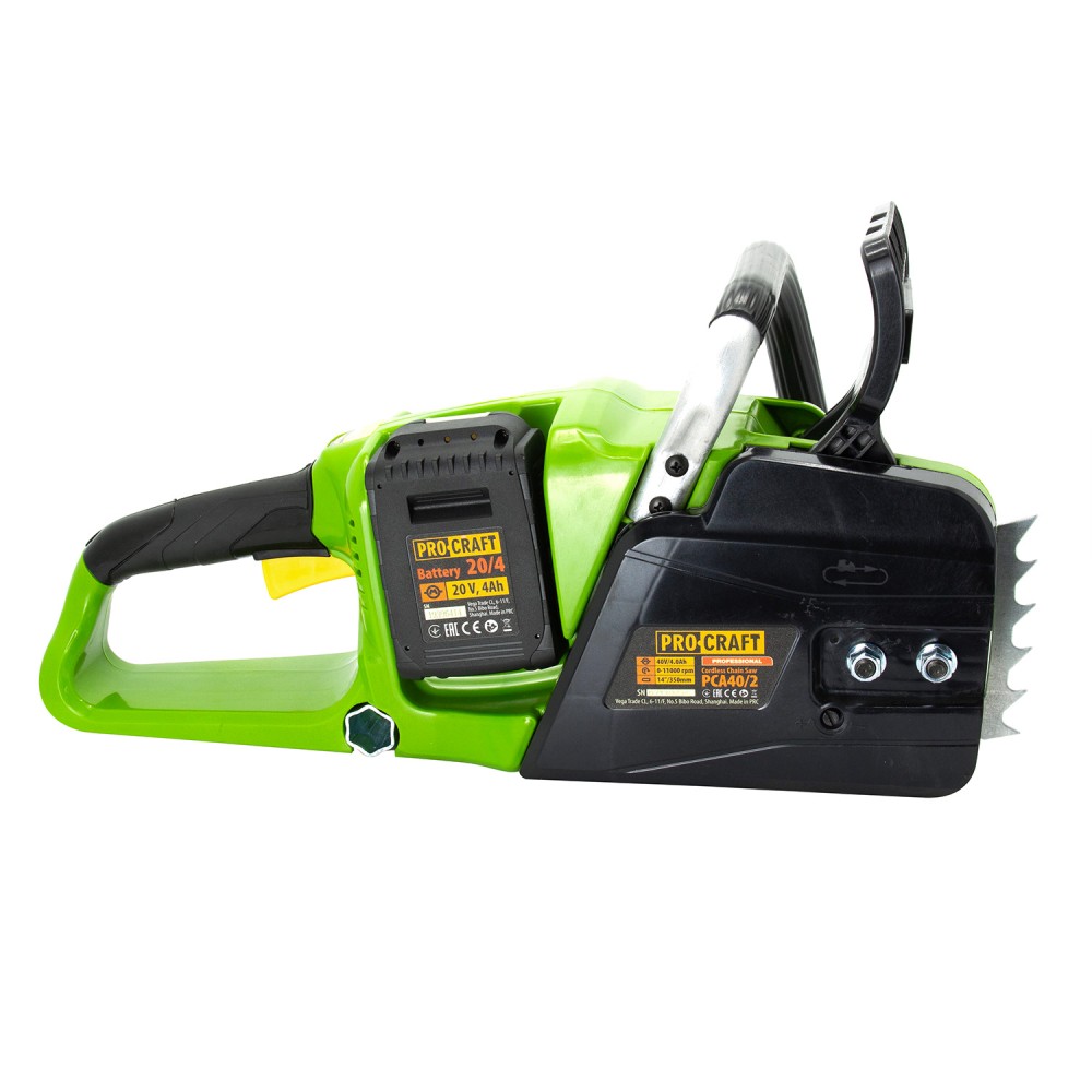 Акумуляторна пила Procraft PCA40/2 + 2 акб 4Аг + ЗП charger20/2 + Олива для ланцюга 1л