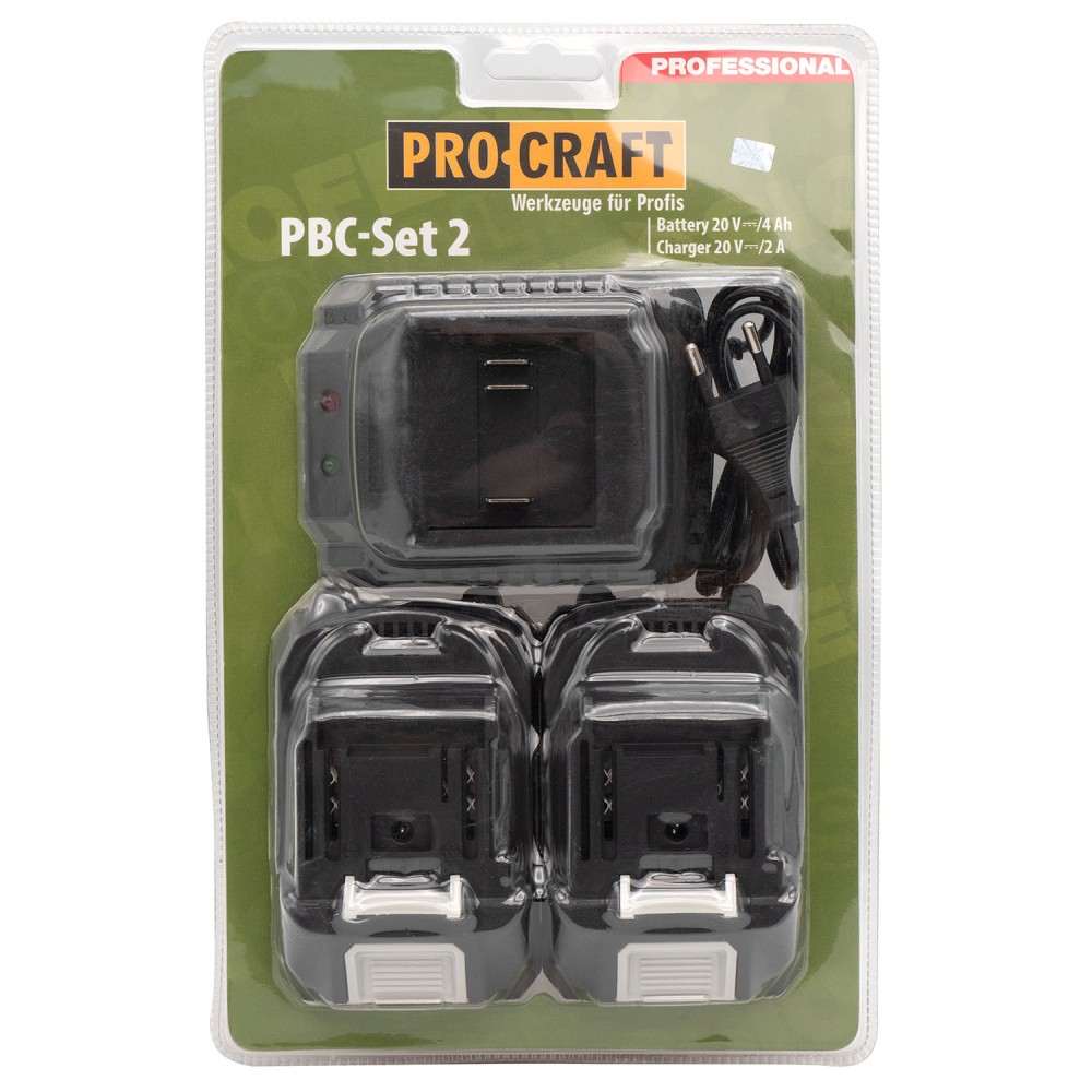 Набір акумуляторів та зарядного пристрою Procraft PBC-set2, 20/4 акб та зп (PC-030266)