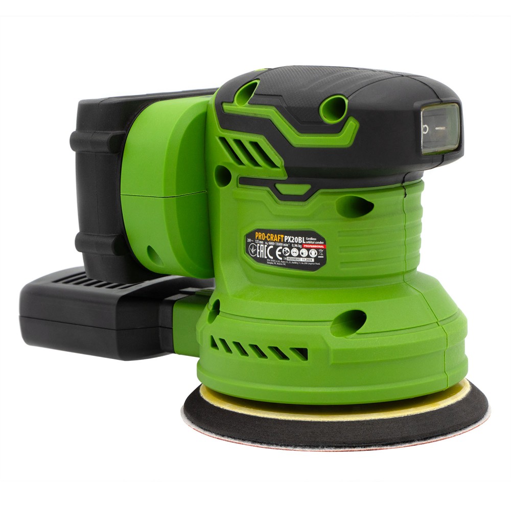 Акумуляторна ексцентрикова шліфмашина Procraft PX20BL без акб та зп (PC-030252)
