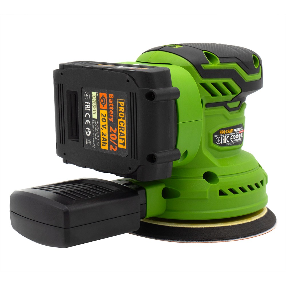 Акумуляторна ексцентрикова шліфмашина Procraft PX20BL без акб та зп (PC-030252)