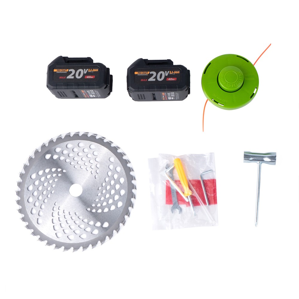 Акумуляторний триммер Procraft ATA40, 2 АКБ та ЗП (PC-030405)