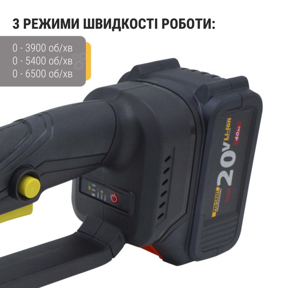 Акумуляторна болгарка Procraft PWA125, 1 акб 4Аг (PC-030125)