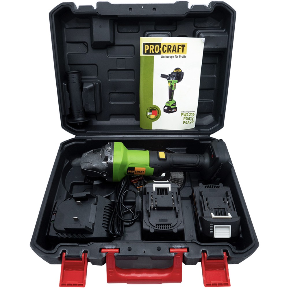 Акумуляторна болгарка Procraft PGA20, 2 акб (PC-030213)