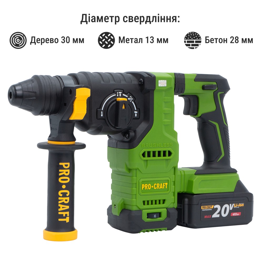 Акумуляторний перфоратор Procraft PHA30 без АКБ та ЗП (PC-030031)