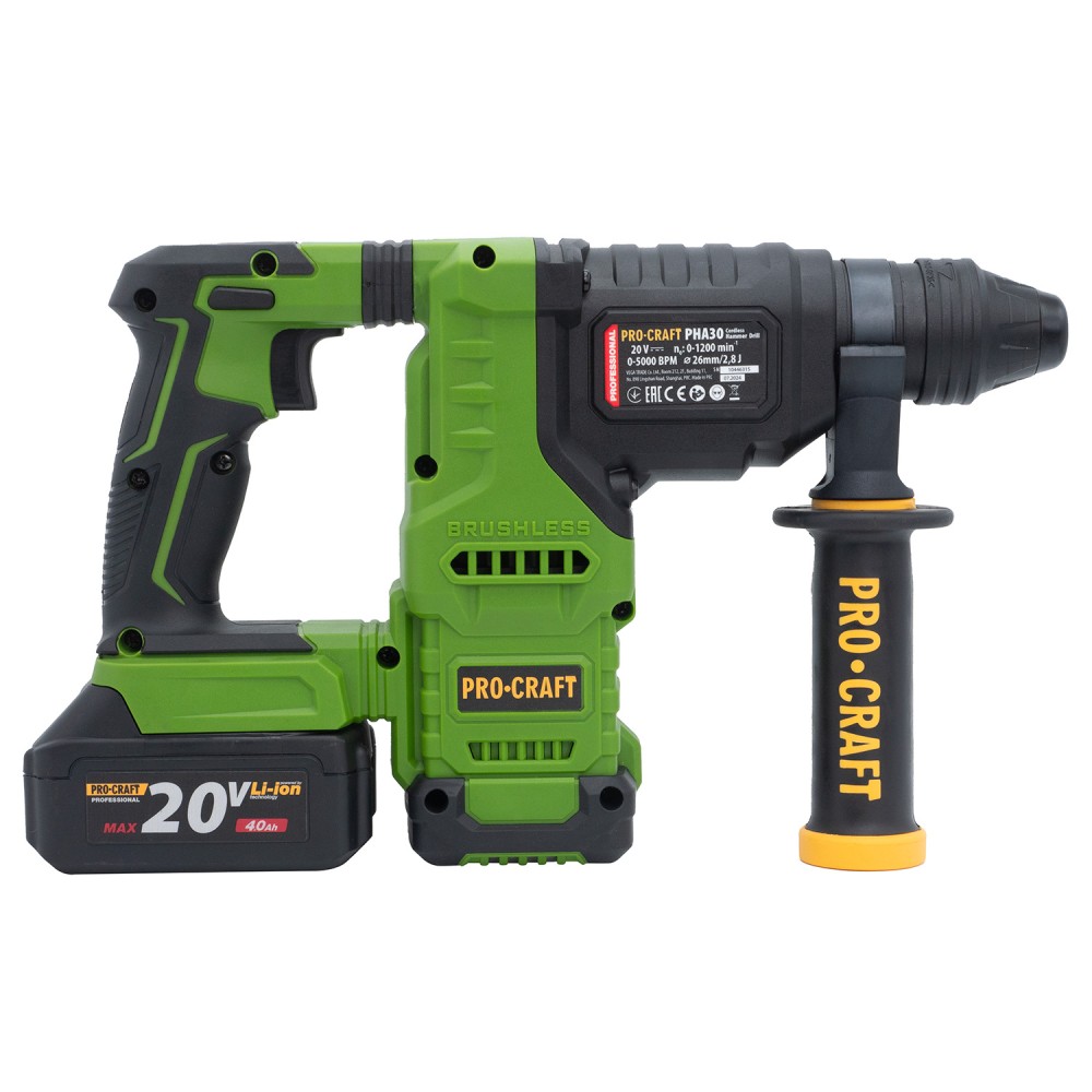 Акумуляторний перфоратор Procraft PHA30 з 2 акб та ЗП + кейс (PC-030034)