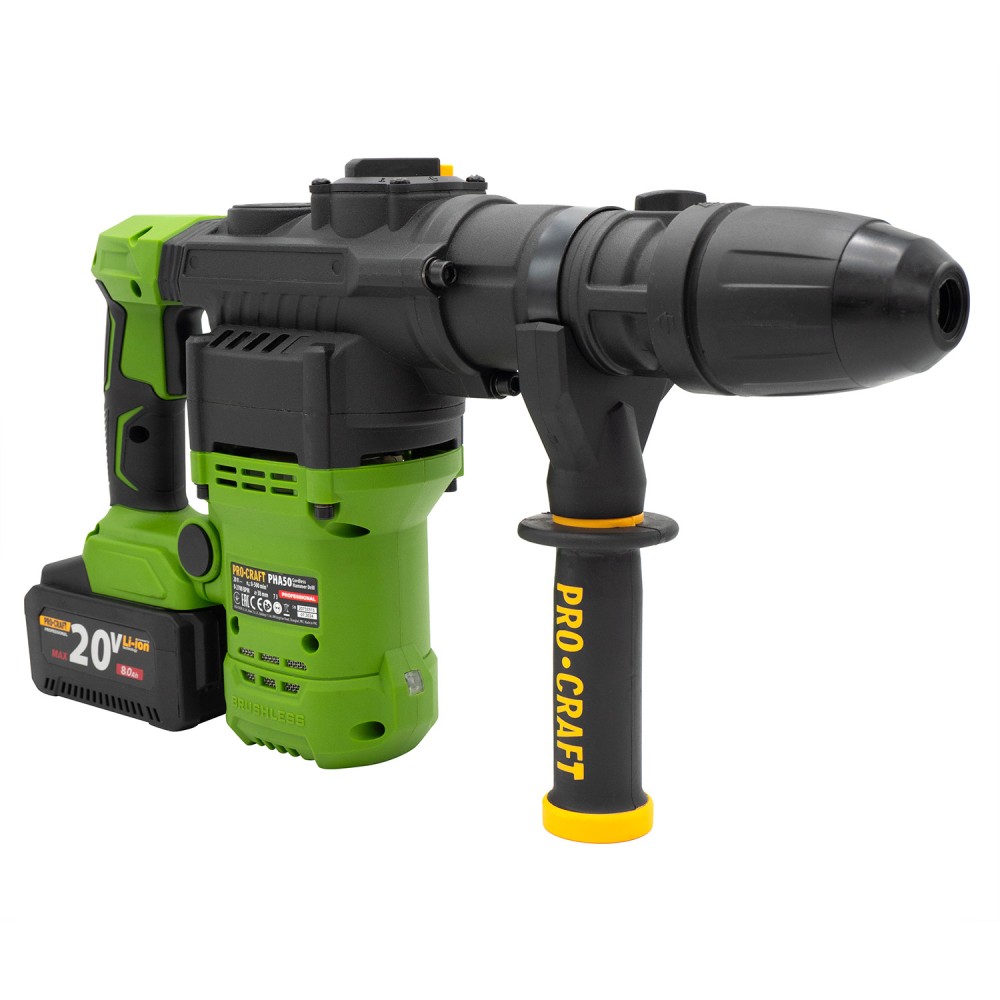 Акумуляторний перфоратор Procraft PHA50 з 1 акб та ЗП + кейс (PC-030050)