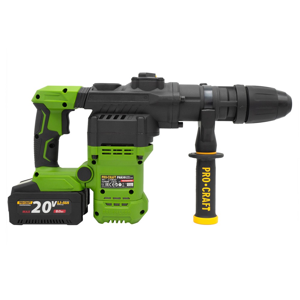 Акумуляторний перфоратор Procraft PHA50 з 1 акб та ЗП + кейс (PC-030050)