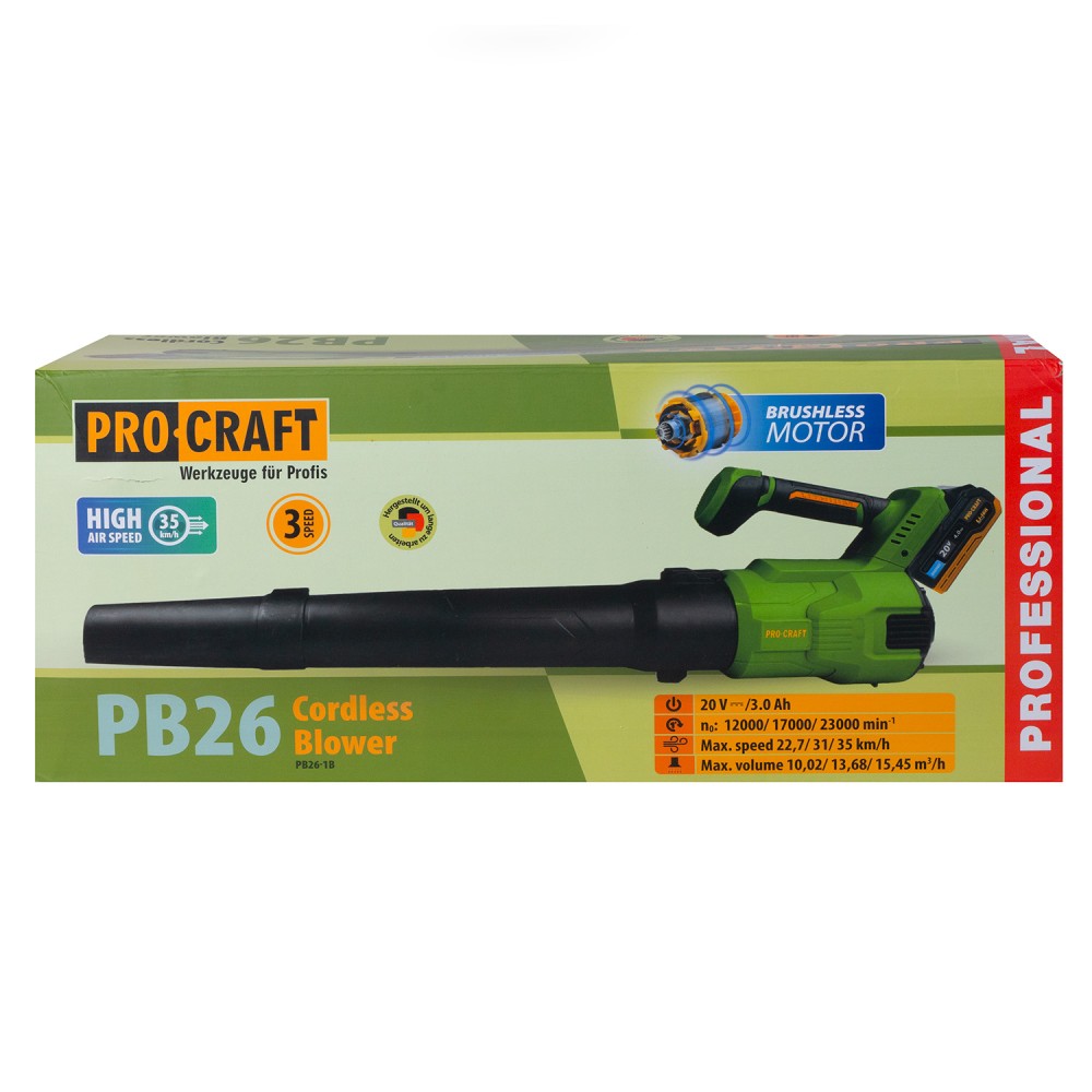 Акумуляторна повітродувка Procraft PB26 без АКБ та ЗП (PC-030365)