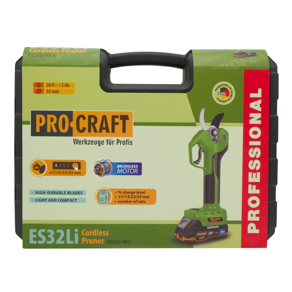 Акумуляторний секатор Procraft ES32Li з 1 акб (PC-030321)