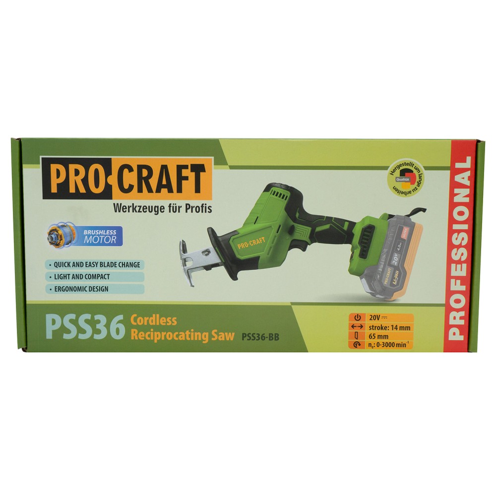 Акумуляторна шабельна пила Procraft PSS36 без АКБ та ЗП (PC-030363)