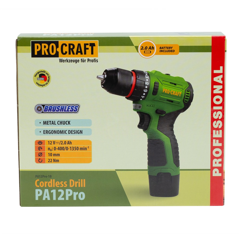 Шуруповерт Procraft PA12Pro, 1 акб (PC-000129)