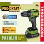 Шуруповерт Procraft PA18LiH з 1 АКБ і ЗП (001820)