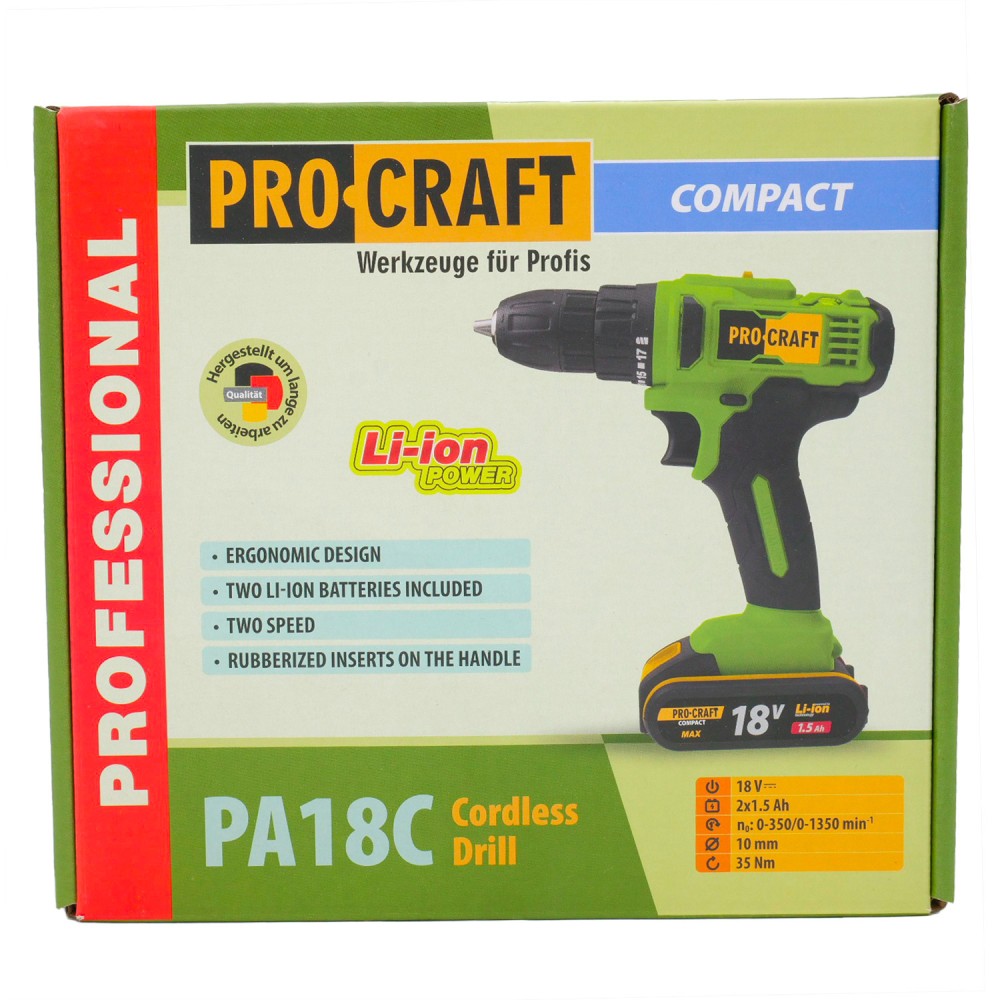 Шуруповерт Procraft PA18C COMPACT (001831)
