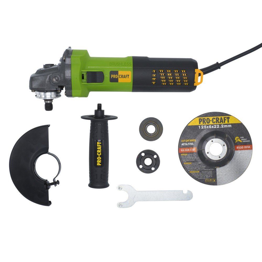 Кутошліфувальна машина безщіткова Procraft PW2200 125 мм (PC-022002)