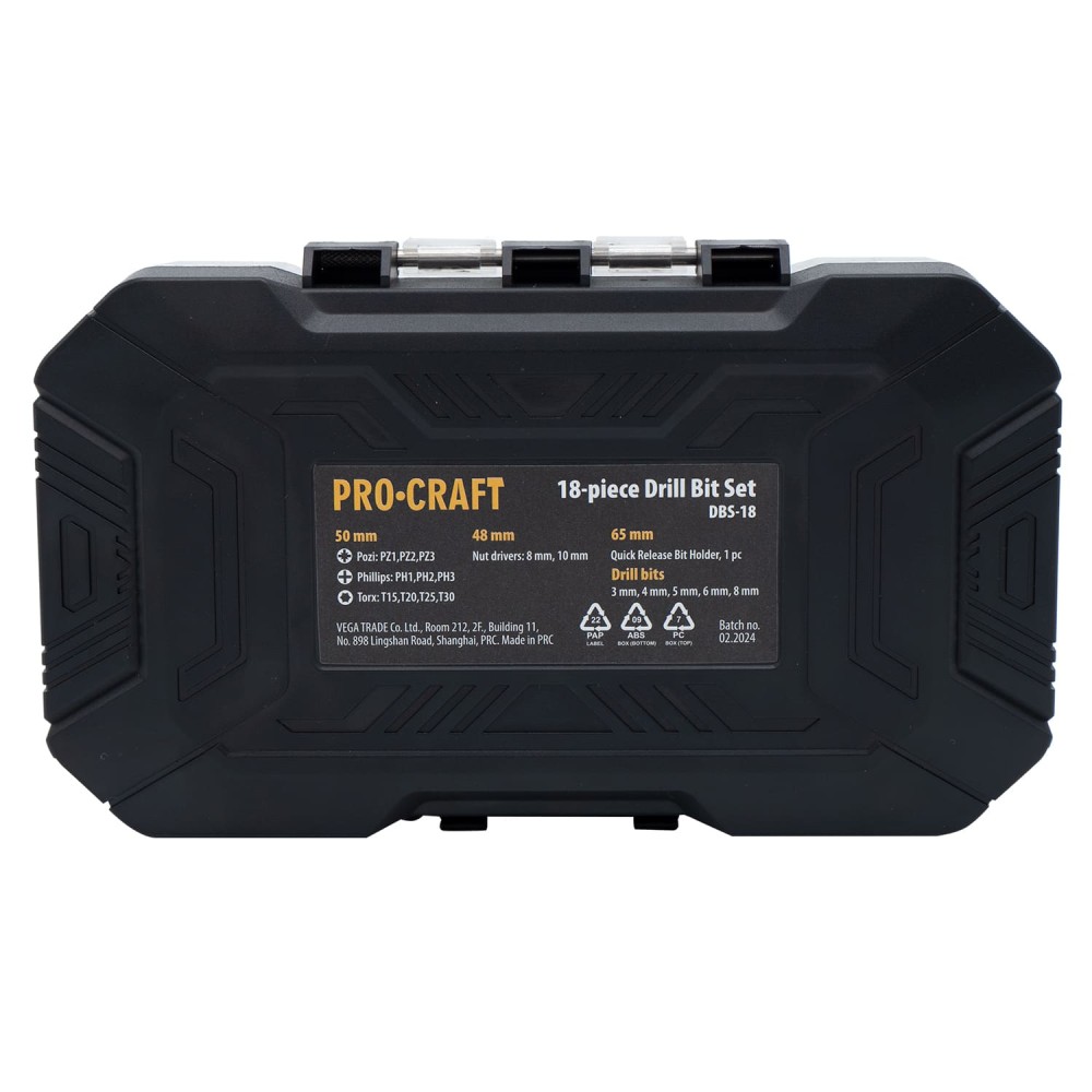 Набір свердл та біт Procraft DBS18 (PC-001812)