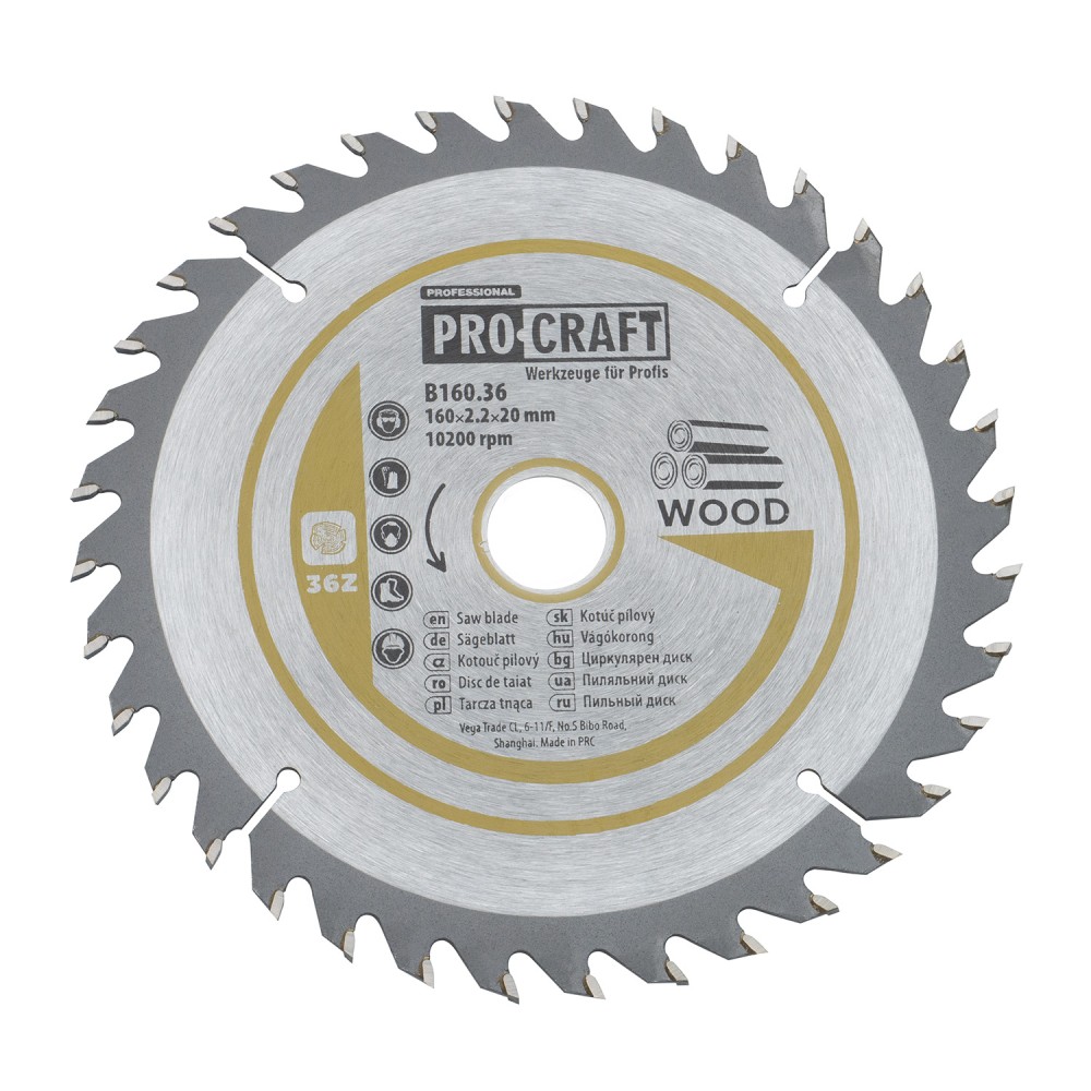 Пиляльний диск Procraft по дереву B160.36 36T (PC-016036)