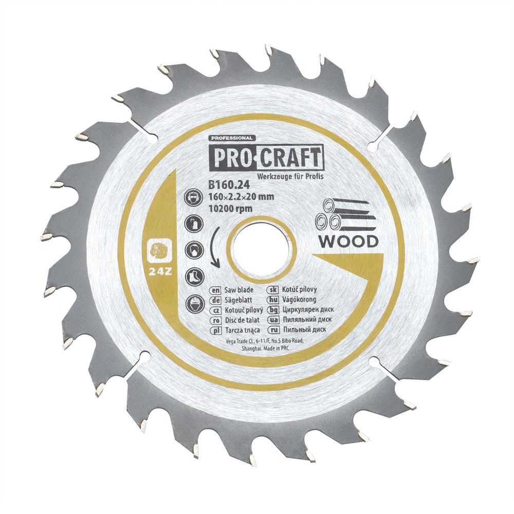 Пиляльний диск по дереву Procraft B160.24 24T (по дереву)