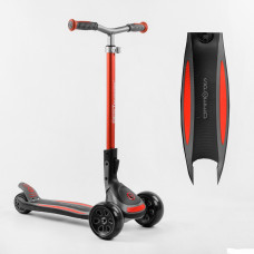 Самокат трехколесный Best Scooter G-43304 MAXI (4) складной алюминиевый руль, передние колеса PU 135х50мм. заднее 80х50мм, со светом, в коробке