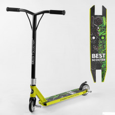 Самокат трюковый Best Scooter 57870 (1) HIC-система, ПЕГИ, алюминиевый диск и дека, колёса PU d-110мм, ширина руля-52см, высота - 83см, в коробке