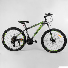 Велосипед Спортивный CORSO «Zoomer» 26" дюймов 24594 (1) рама алюминиевая, оборудование Shimano 21 скорость, собран на 75%