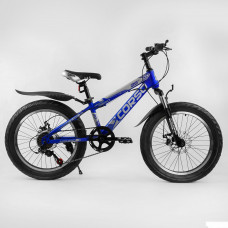 Детский спортивный велосипед 20’’ CORSO «AERO» 72989 (1) ПОЛУФЭТ, стальная рама 11.5``, передний переключатель Shimano, задний Saiguan, 7 скоростей