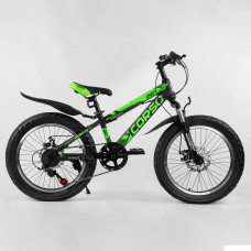 Детский спортивный велосипед 20’’ CORSO «AERO» 79901 (1) ПОЛУФЭТ, стальная рама 11.5``, передний переключатель Shimano, задний Saiguan, 7 скоростей