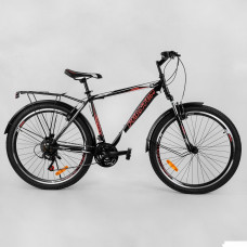 Велосипед Спортивный CORSO «Phantom» 26" дюймов 23397 (1) рама металлическая, SunRun 21 скорость, крылья, багажник, собран на 75%