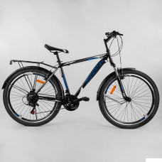 Велосипед Спортивный CORSO «Phantom» 26" дюймов 25664 (1) рама металлическая, SunRun 21 скорость, крылья, багажник, собран на 75%