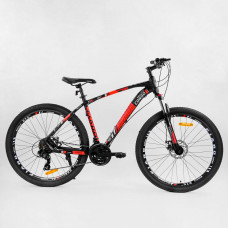 Велосипед Спортивный CORSO «FIARO» 27.5" дюймов 13658 (1) цвет КРАСНЫЙ, рама алюминиевая, оборудование Shimano 21 скорость, собран на 75% Подробнее: