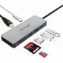 Концентратор USB 3.1 Type-C Grand-X PD Сharging HDMI/3хUSB/Type-C/OTG/CR (SG-512) (25640-03)