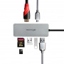 Концентратор USB 3.1 Type-C Grand-X PD Сharging HDMI/3хUSB/Type-C/OTG/CR (SG-512) (25640-03)