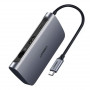 Концентратор USB Type-C Ugreen CM212 2xUSB 3.0 + HDMI + RJ45 1000M Ethernet + Cardreader, Gray (50852) (34061-03)