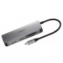 Концентратор USB Type-C Ugreen CM212 2xUSB 3.0 + HDMI + RJ45 1000M Ethernet + Cardreader, Gray (50852) (34061-03)