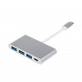 Концентратор USB Type-CAtcom 3хUSB3.0, USB Type-C, 0.1м, метал Silver (12808) (22592-03)