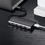 Концентратор USB Type-C Ugreen CM121 3xUSB 3.0 + HDMI + RJ45 1000M Ethernet + Cardreader, Gray (50538) (34064-03)