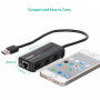 Концентратор USB 3.0 Ugreen 3xUSB 2.0 + RJ45 1000M Ethernet, Black (20264) (33885-03)