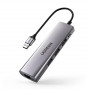 Концентратор USB Type-C Ugreen CM266 3xUSB 3.0 + HDMI + RJ45 1000M Ethernet, Gray (60812) (34056-03)