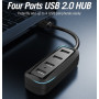 Концентратор Vention USB Hub 4-Port 2.0 Black, 0.5 m (VAS-J43)