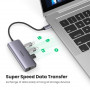 Концентратор USB Type-C Ugreen 3xUSB 3.0 + RJ45 1000M Ethernet, Gray (60718) (33887-03)