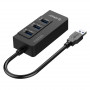 Концентратор USB3.0 Orico (CA912742) HR01-U3-V1-BK-BP Black 3хUSB3.0 + RJ45 (25848-03)