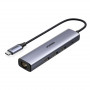 Концентратор USB Type-C Ugreen CM475 3xUSB 3.0 + RJ45 1000M Ethernet, Gray (20932) (34018-03)