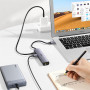 Концентратор USB Type-C Ugreen CM475 3xUSB 3.0 + RJ45 1000M Ethernet, Gray (20932) (34018-03)