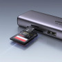 Концентратор USB Type-C Ugreen CM512 2xUSB 3.0 + HDMI + RJ45 1000M Ethernet + Cardreader, Gray (60515) (34058-03)